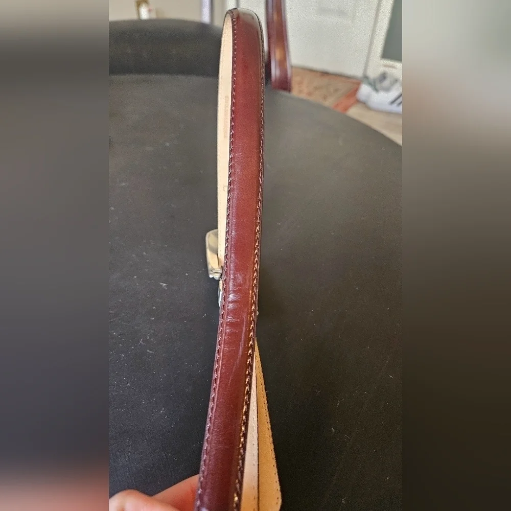 BARSE Genuine English Leather Western Concho Buckle Belt Burgundy Size Large